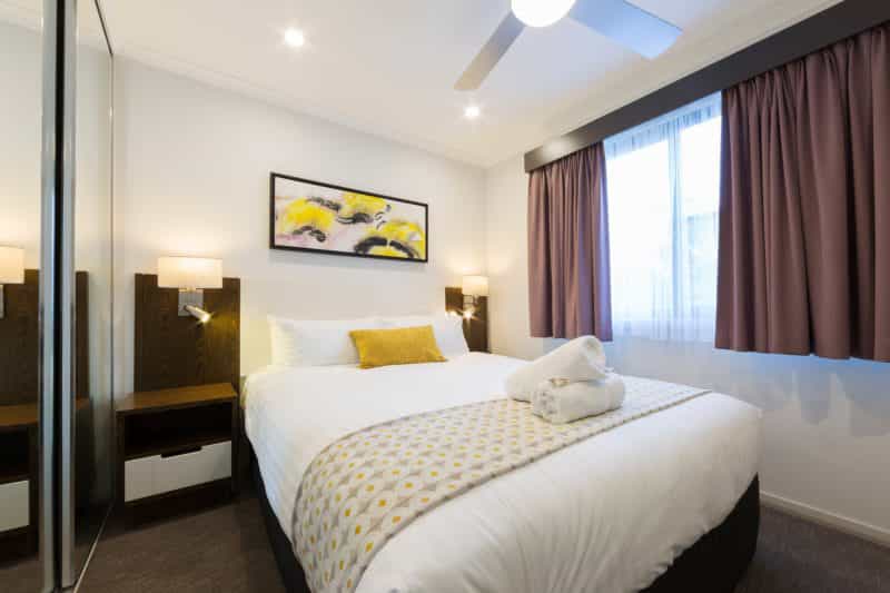 Modern comfortable bedroom from the Garden Villa