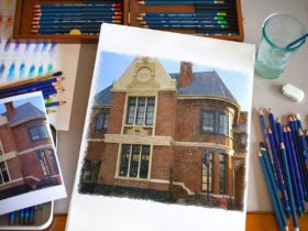 Our building is a wonderful 1891 post office. The rear studio was the sorting room, built in 1923.