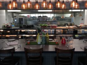 black fire open kitchen