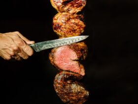 Bushfire Flame Grill succulent skewers or meat