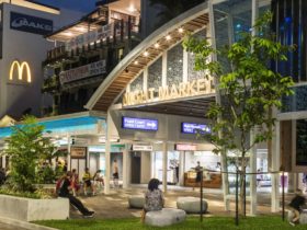The Cairns Night Markets, New Esplanade Entrance, which leads from the Lagoon