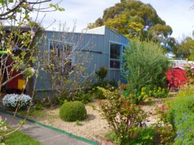 art studio in garden setting