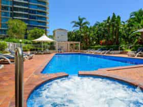 outside heated swimming pool