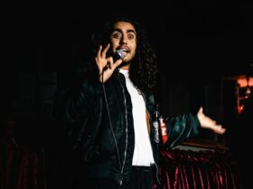 Comedian Dahn Rozario on stage