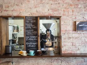 Visitors can view the Roaster Room from the rear of the venue