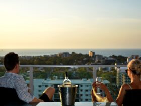 Apartment balcony view over Cullen Bay