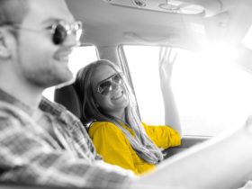 couple driving