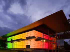 James Turrell's Night Life 2018. Commissioned to mark the 10th anniversary of the opening of GOMA