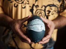 carved emu egg
