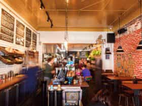 Rustic cafe interior
