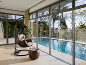 Calm patio with view on the pool