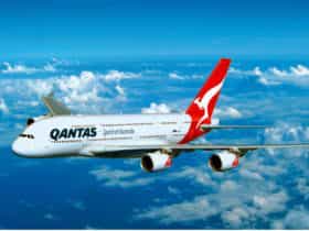 Qantas plane in flight