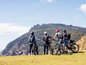 E-Bike riders on Fossil Cliffs