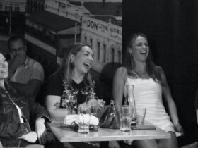 The Laugh Resort audience, black and white