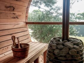 Inside the sauna