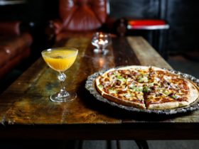Order a Pizza from Crust upstairs from us